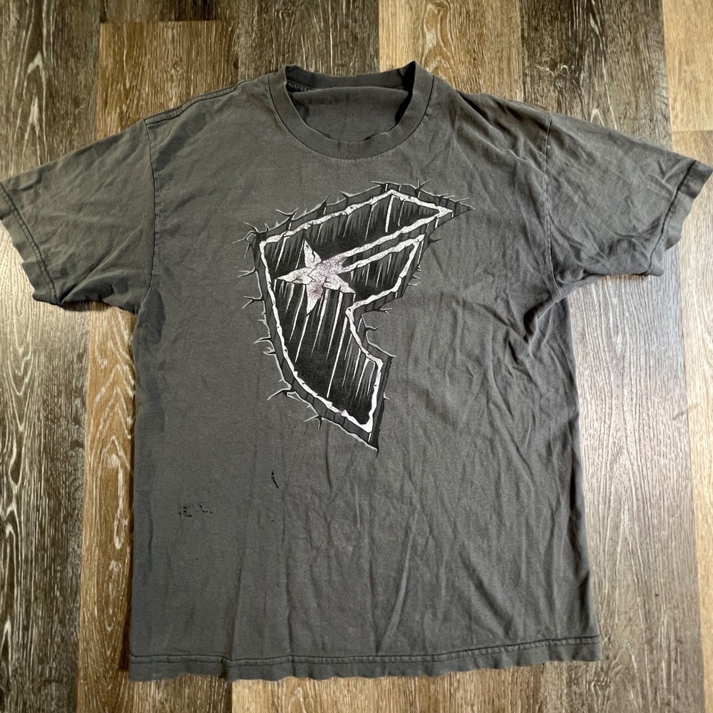 Famous Stars and Straps Graphic T-Shirt Mens Large Gray F Logo Streetwear Skater